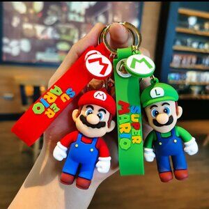 New! NINTENDO SUPER MARIO Brothers & Luigi Key Chains Action figure Pendant toy!